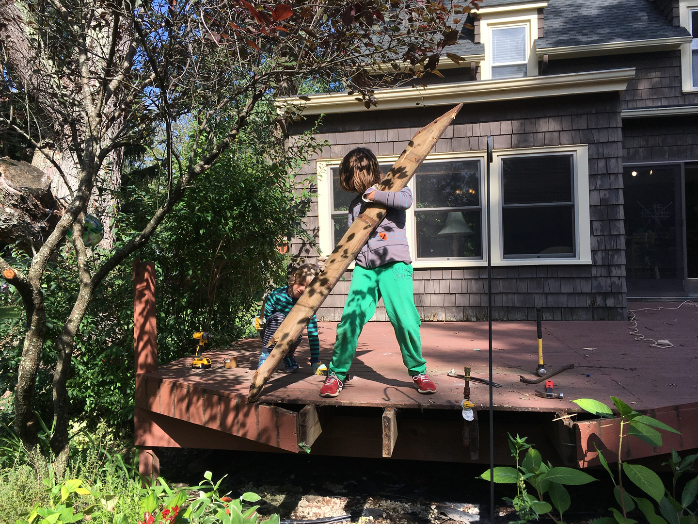 After lots of agonizing over the options, we realized we had no choice but to tear off the deck 😢