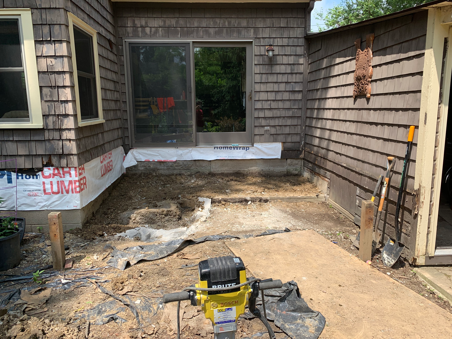 ...and we had a grade-able surface! (And some super-old, super-fine, super-hard concrete that we gave up trying to remove.)