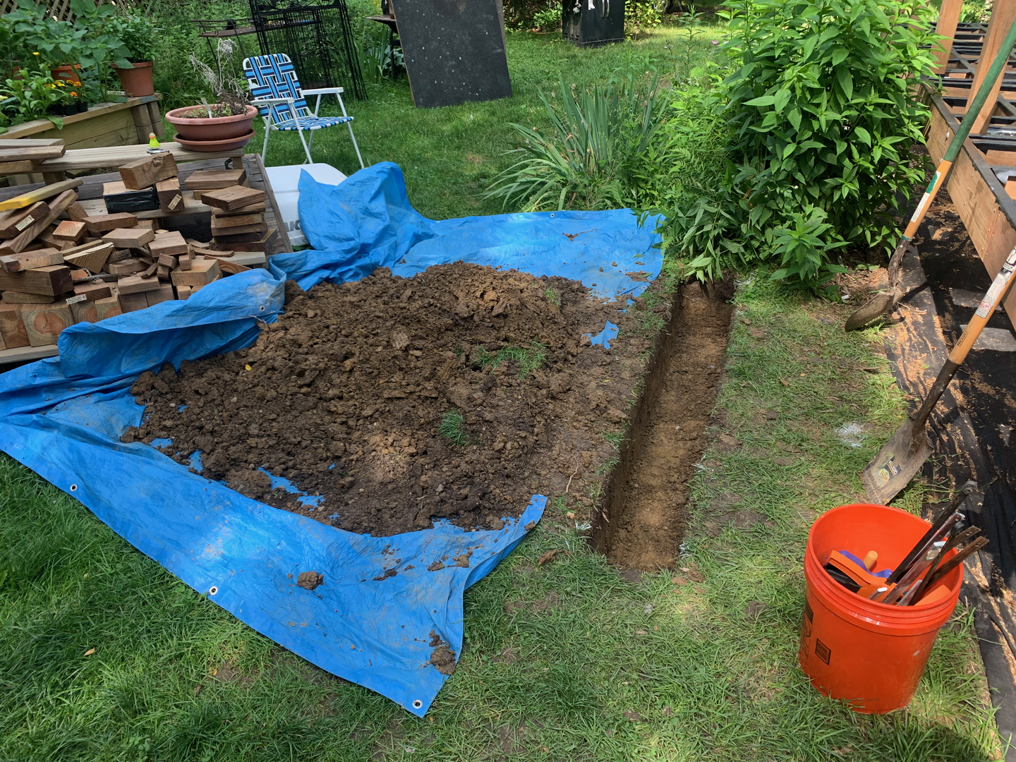 Next up is the stairs! It starts with a 12" trench for the concrete.